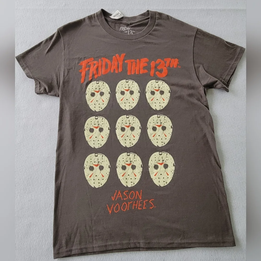 Friday The 13th Men's S(1) And L(2) 100%‎ Cotton Color Gray Short Sleeve T-Shirt